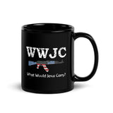 What Would Jesus Carry? Black Glossy Mug