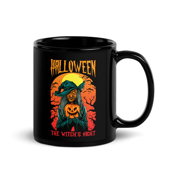 Halloween The Witch's Night Black Glossy Mug