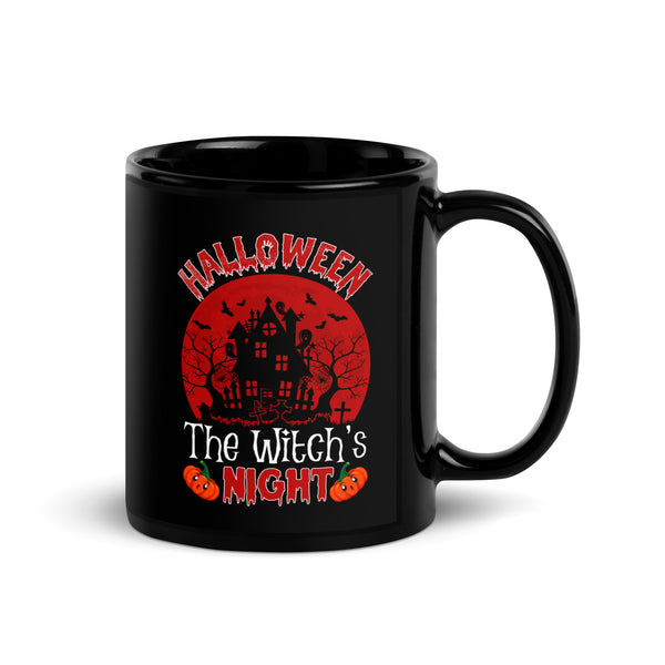 Halloween The Witch's Night Black Glossy Mug