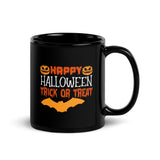 Happy Halloween Trick or Treat Black Glossy Mug