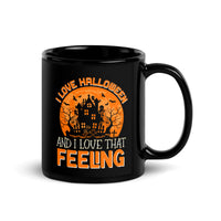 I Love Halloween Black Glossy Mug