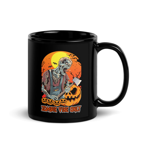 Zombie Vibe Only Black Glossy Mug