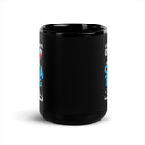 A Woman Cannot Live on Wine Alone (Scuba) Black Glossy Mug