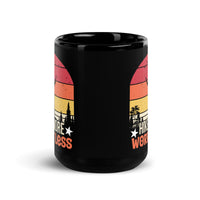 Hike More Worry Less Black Glossy Mug