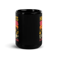 Happiness is a Day Spent Hiking Black Glossy Mug