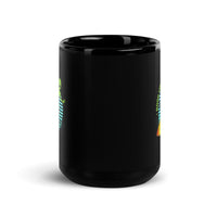 Good Vibes Surfing Alien Black Glossy Mug