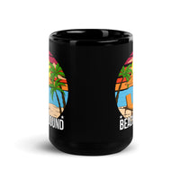 Beach Bound Black Glossy Mug