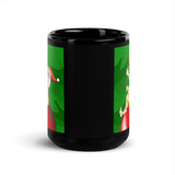 Santa Wrecking Ball Black Glossy Mug