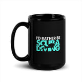 I'd Rather Be Scuba Diving Black Glossy Mug