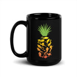 Pineapple Scuba Diving Black Glossy Mug