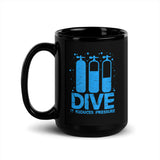 Dive (It Reduces Pressure) Black Glossy Mug