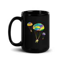 Colorful Parachutes Black Glossy Mug