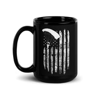 USA Skydiver Black Glossy Mug