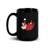 Skydive Santa Black Glossy Mug