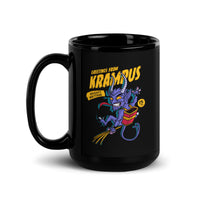 Greetings From Krampus Black Glossy Mug