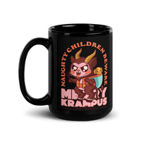 Naughty Children Beware (Krampus) Black Glossy Mug