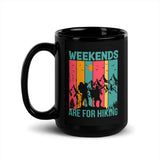 Weekends are for Hiking Black Glossy Mug