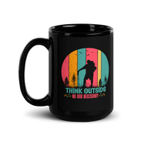 Think Outside (No Box Necessary) Black Glossy Mug