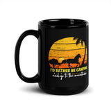 I'd Rather Be Camping Black Glossy Mug