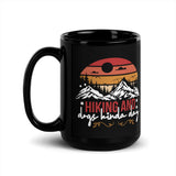 Hiking and Dogs Kinda Day Black Glossy Mug