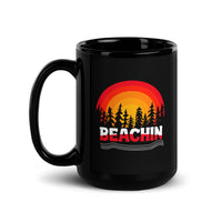 Beachin Black Glossy Mug