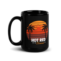 Hot Red Summer Black Glossy Mug