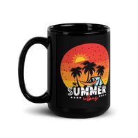 Summer Vibes Black Glossy Mug