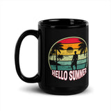 Hello Summer Black Glossy Mug