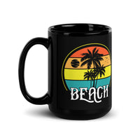 Beach Black Glossy Mug