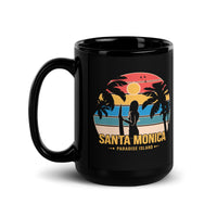 Santa Monica Black Glossy Mug