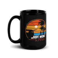 Hot Mom Summer Black Glossy Mug