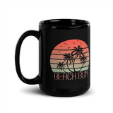 Beach Bum Black Glossy Mug