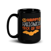 Happy Halloween Trick or Treat Black Glossy Mug