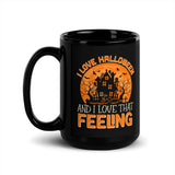 I Love Halloween Black Glossy Mug