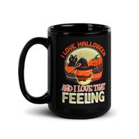 I Love Halloween Black Glossy Mug