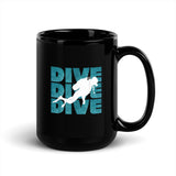 Dive Dive Dive Black Glossy Mug