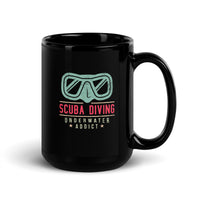 Scuba Diving Underwater Addict Black Glossy Mug