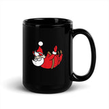 Skydive Santa Black Glossy Mug