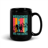 Weekends are for Hiking Black Glossy Mug