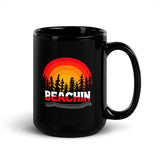 Beachin Black Glossy Mug