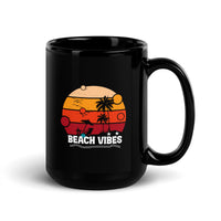 Beach Vibes Black Glossy Mug