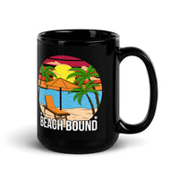 Beach Bound Black Glossy Mug