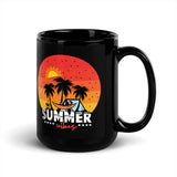 Summer Vibes Black Glossy Mug