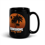 Sunshine on my Mind Black Glossy Mug