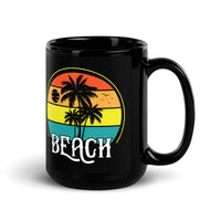 Beach Black Glossy Mug