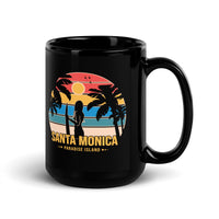 Santa Monica Black Glossy Mug