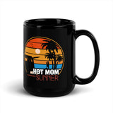 Hot Mom Summer Black Glossy Mug