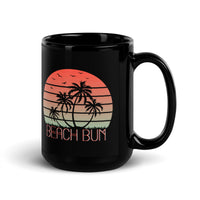 Beach Bum Black Glossy Mug