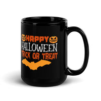 Happy Halloween Trick or Treat Black Glossy Mug