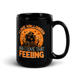 I Love Halloween Black Glossy Mug